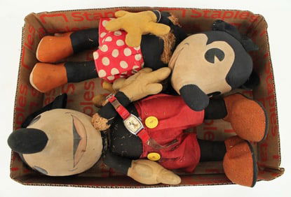 Mickey & Minnie Mouse Straw Filled Dolls