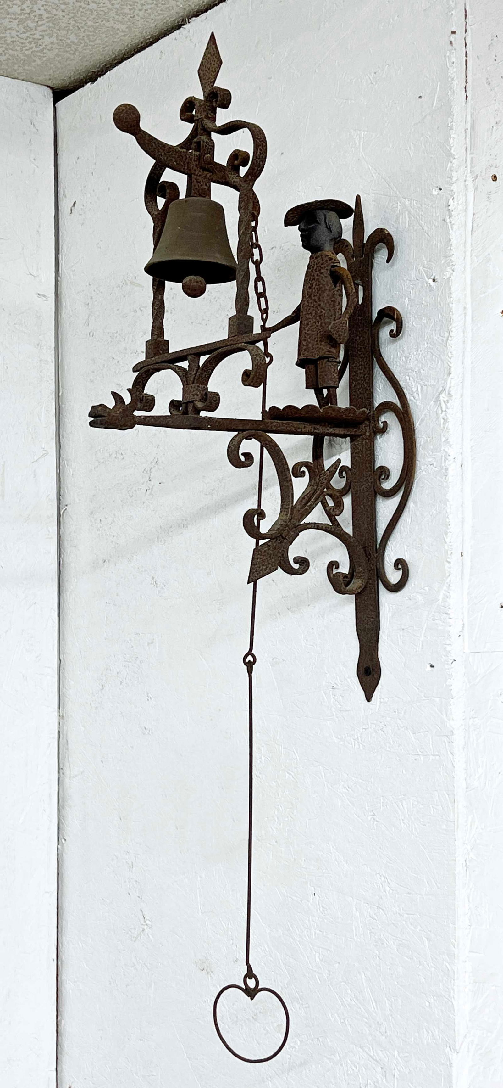Samuel Yellin Style Wrought Iron Door Bell C. 1900 (1 of 5)