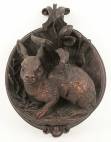 Black Forest Rabbit Wall Plaque Circa 1880