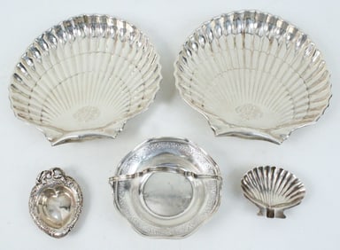 Sterling Silver Shell Serving Trays, Etc.