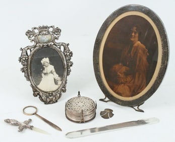Sterling Silver Group, Frames, Page Keeper, Etc.