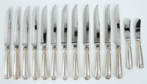 Tiffany & Co. Shell & Thread Sterling (12) Knives