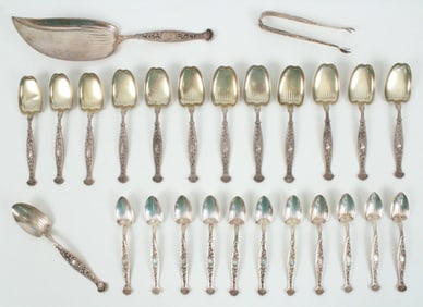 Whiting Hyperion Sterling Silver Ice Cream Set