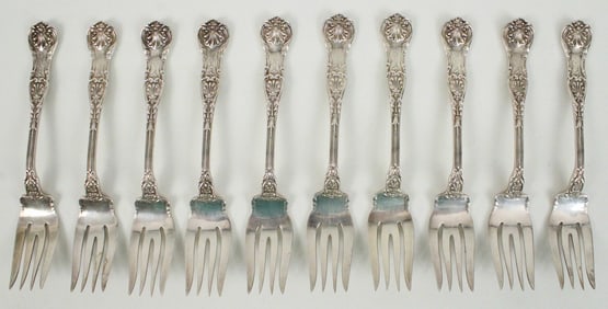 (10) Gorham King George Sterling Fish/Salad Forks