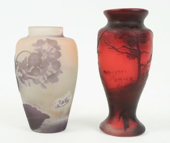 Galle & Muller Cameo Glass Vases