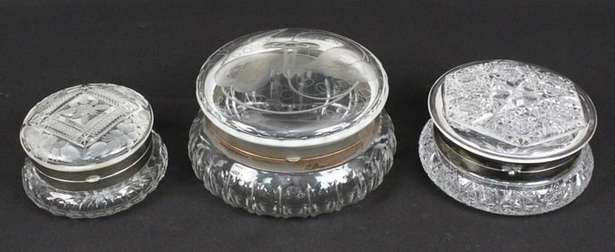 Three ABCG Cut Glass Jewel Boxes