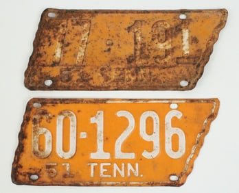 (2) 1951 Tennessee License Plates