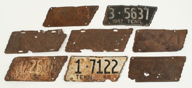 (8) Tennessee License Plates, 1936-1947