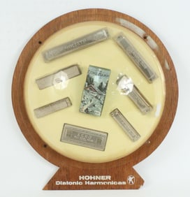 Hohner Harmonica Display Case w/ (7) Harmonicas