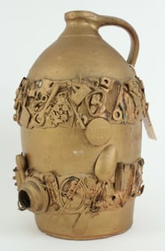 Antique Stoneware Memory or Spirit Jug