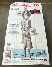 Large 1969 "True Grit" Three Sheet Move Poster
