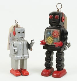 (2) 1960's Japanese Yoshiya Tin Robots