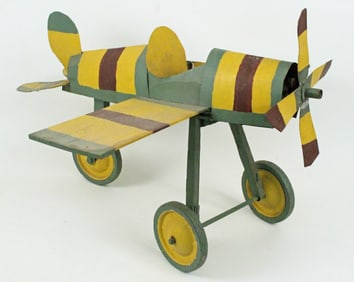 Folk Art Airplane with Fan Motor
