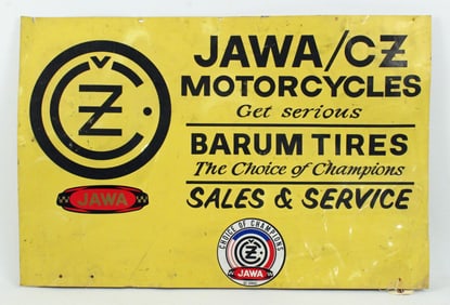 Jawa Motorcycles, Barum Tires Tin Sign
