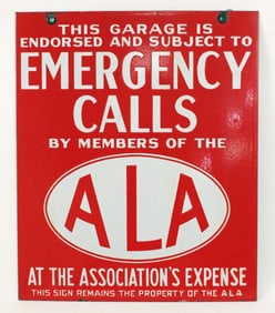 ALA Double Sided Porcelain Garage Sign