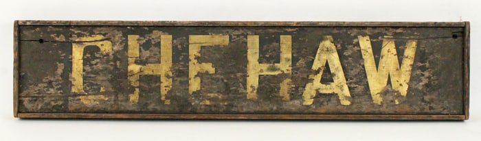 19th C. Chehaw, Alabama Railroad Station Sign
