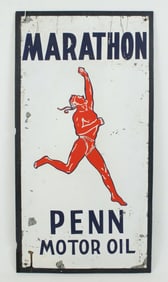Marathon Penn Motor Oil Tin Sign