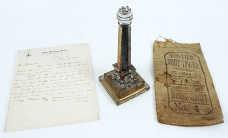 RARE American Collier Shot Tower Advertising Disp