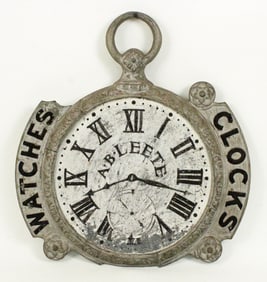 19th C. Clock & Watchmaker's Trade Sign