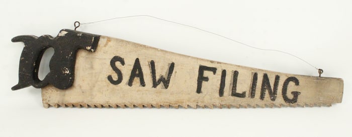 Saw Sharpening Wooden Folk Art Trade Sign