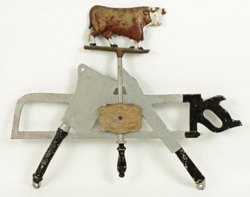 1889 Gloeklers Cast Iron Butcher's Trade Sign