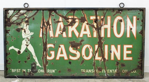 Marathon Gas Transcontinental Oil Porcelain Sign