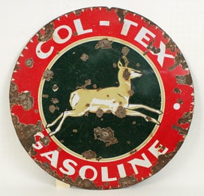 Col-Tex Gasoline Porcelain Sign w/ Antelope