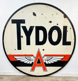 6' Tydol Flying A Double Sided Porcelain Sign