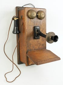 Kellogg & Wood Oak Crank Telephone
