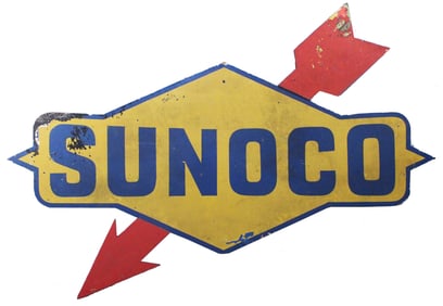 Laminated Wood Vintage Sunoco Sign