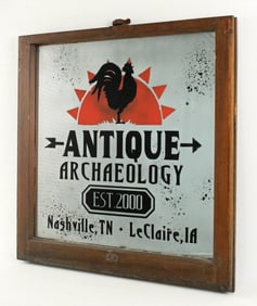 Reverse Painted Antique Archaeology Mirror