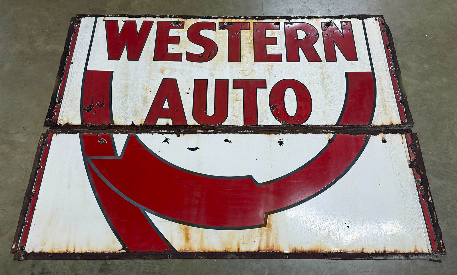 Western Auto Two Part Single Sided Porcelain Side (1 of 4)