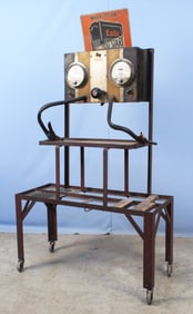 C. 1930 Exide Battery Display w/ Tester & Tin Sign