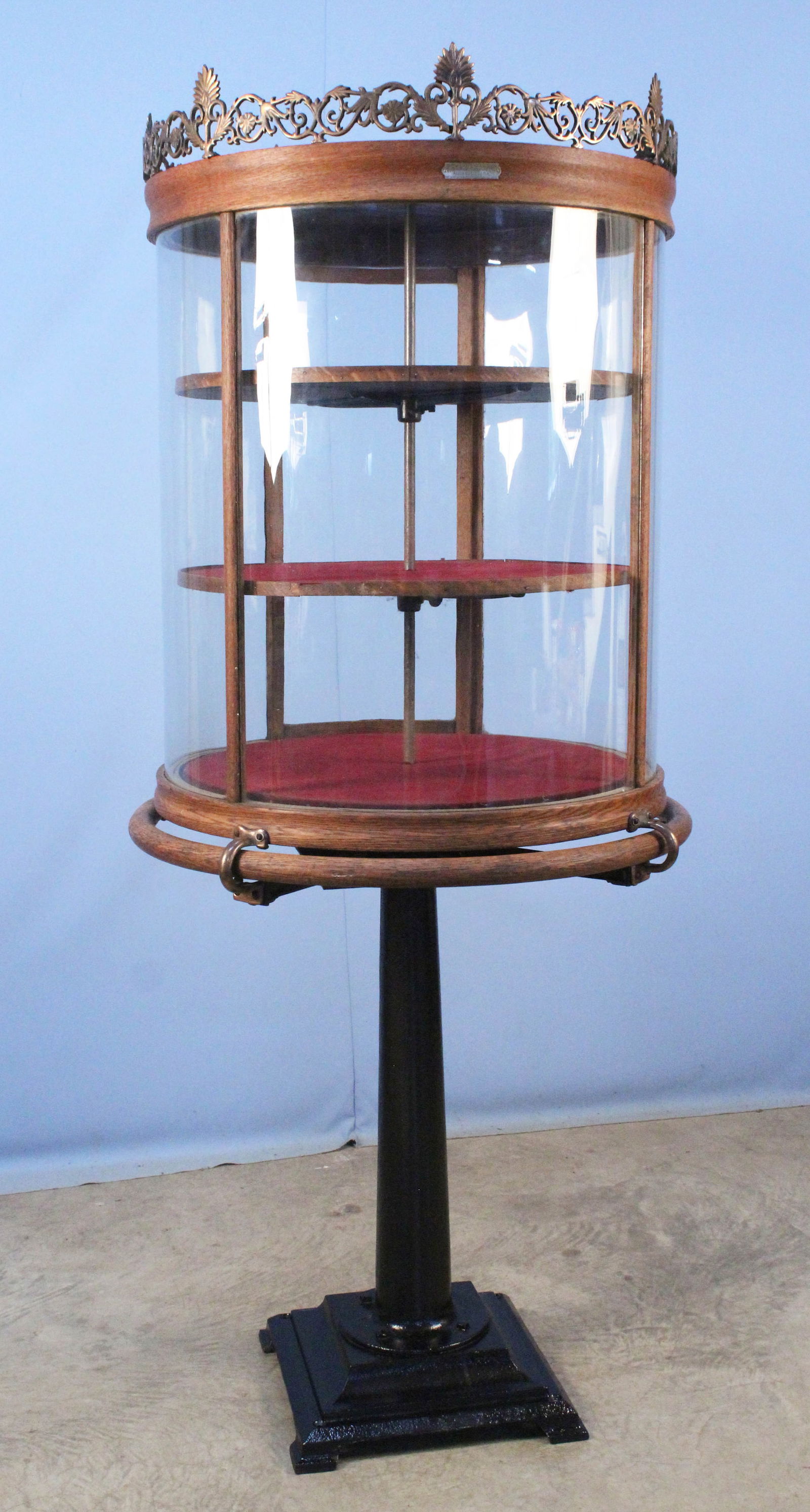 Curved Glass Revolving Crystal Showcase C. 1900 (1 of 9)