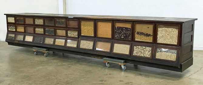Oak Sherer Seed Counter 15' 10" Long w/ 31 Windows