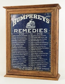 Humphreys Remedies Display Cabinet C. 1900