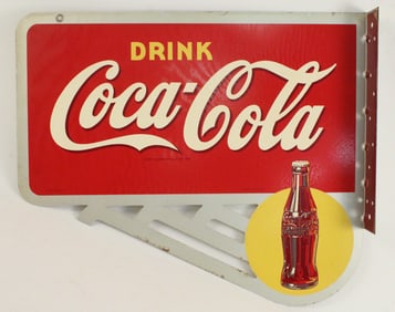 1946 Drink Coca Cola Metal Flange Sign