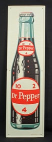 Mid 20th Century Dr Pepper 10-2-4 Tin Sign