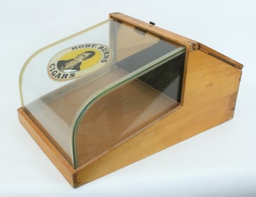 Robt. Burns Cigars Bent Glass Display Case