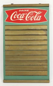 Coca Cola Fish Tail Menu Board, 1950's