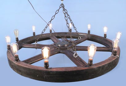 19th C. Industrial Foundry Wheel Mold Chandelier
