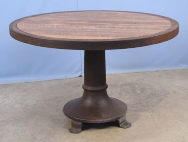 Iron and Wood Round Table