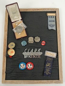 Assortment of Buttons, Incl. Chauffer Licenses