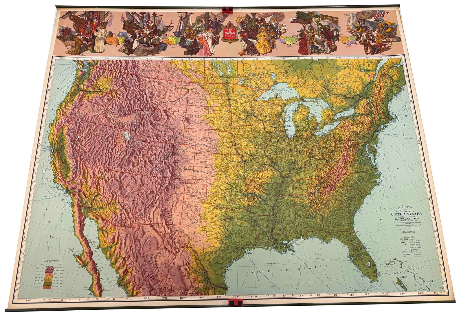 Circa 1942 Coca Cola Bottling Company USA Map (1 of 6)