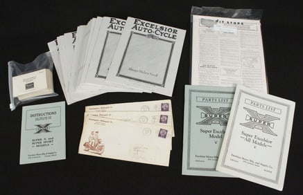 Group of Motorcycle Catalogs, Parts Lists, Etc.