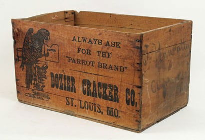 Dozier Cracker Co. "Parrot Brand" Wooden Crate