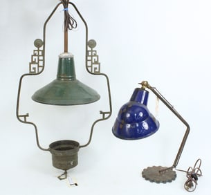Custom Industrial Lamp & Brass Light Fixture