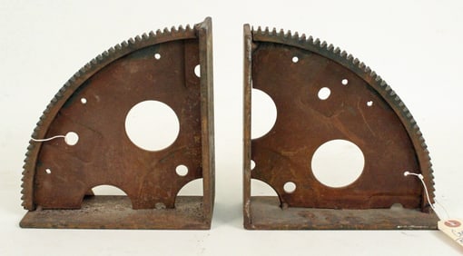 Pair of Custom Gear & Metal Bracket Bookends