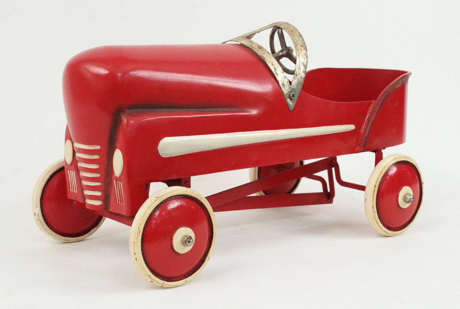 1940's Style Miniature Gendron Roadster: 1940's Style Miniature Gendron Roadster. This is a Circa 2000 miniature version of the Gendron Roadster. Measures 10" high X 17 1/2" long X 10" wide. Provenance the remaining inventory of Antique Arch