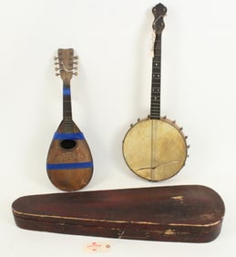 Vintage Banjo, Mandolin, & Violin Case